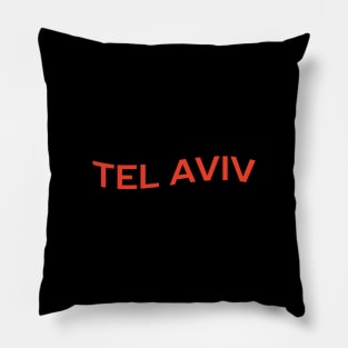 Tel Aviv City Typography Pillow