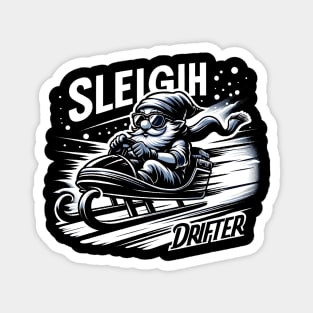 Sleigh Drifter - Gnome in Snowy Power-Slide Magnet