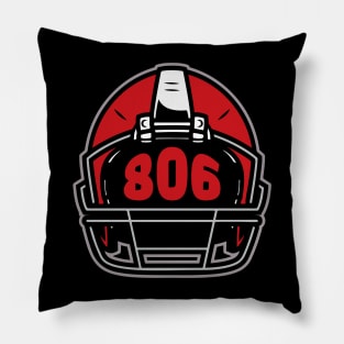 Retro Football Helmet 806 Area Code Lubbock, Texas Pillow