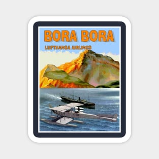 Lufthansa Airline Vintage Fly to Bora Bora Travel Advertising Poster Print Magnet