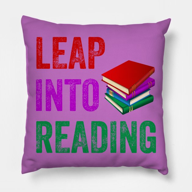 Leap Into Reading, Vintage Style Pillow by artprintschabab