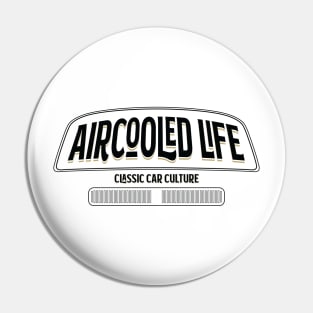 Aircooled Life - Classic Car Culture Bay Window bus design T-Shirt Pin