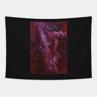 Deep dark red purple paint pour Tapestry