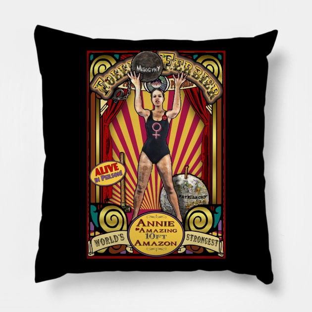 The Amazon Woman Sideshow Poster Pillow by ImpArtbyTorg