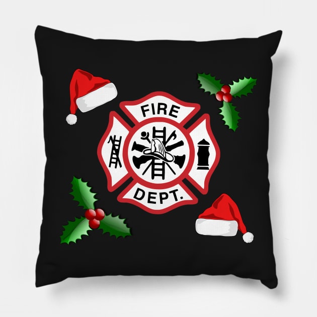 Firefighter Christmas Gift Ideas, Maltese Cross Emblem Pillow by 3QuartersToday