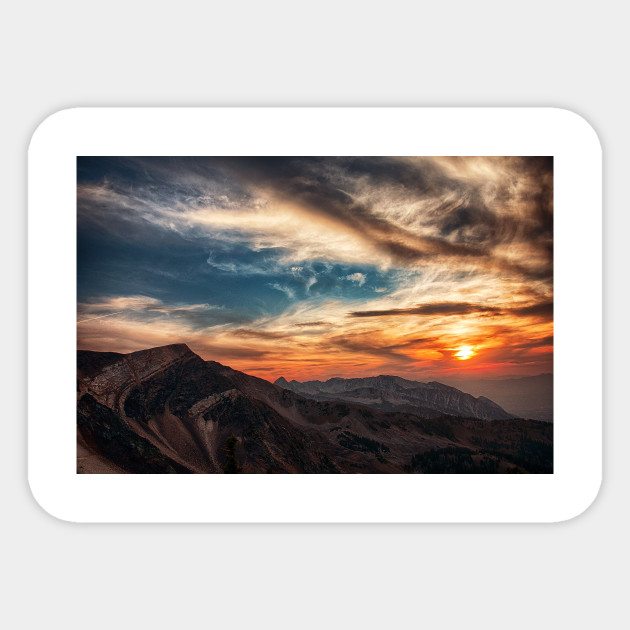 A View Of The Mountain Mountains Sticker Teepublic