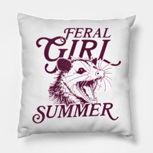 Raccoon Feral Girl Summer Tank Pillow