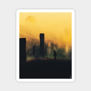 Through the Ruins -  Illustration Wall Art Magnet