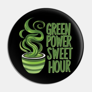 Green Power Sweet Hour Matcha Tea Gift Pin