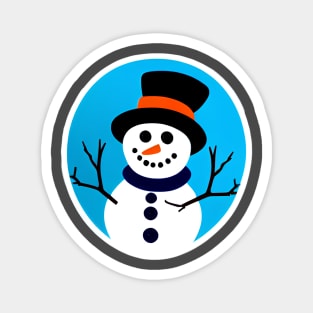 Winter Wonderland Snowman: A Whimsical Design for T-Shirts, Mugs and Stickers Magnet