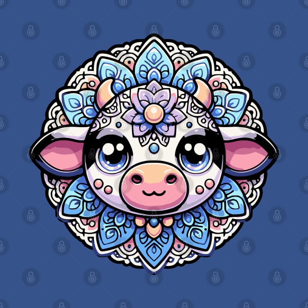 Kawaii Mandala Cow by Mey Designs