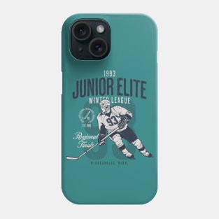 Vintage 1993 Junior Elite Winter League Regional Finals // Retro Hockey Player Phone Case
