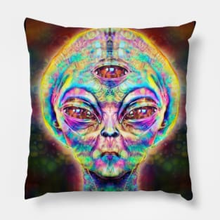 trippy alien Pillow