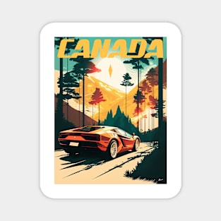 Canada Supercar Modern Travel Art Poster Magnet