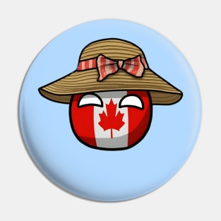 Canada Sunhat Summer Countryball Pin