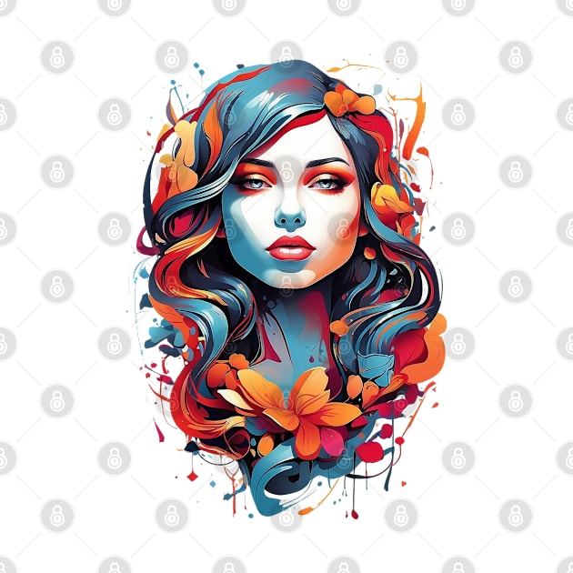 Women with Flowers in Her Hair: Blooming Beauty - Colorful by RhaNassim ★★★★★