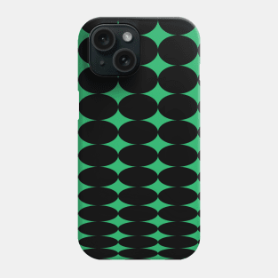Retro Round Pattern - Green Black 2 Phone Case
