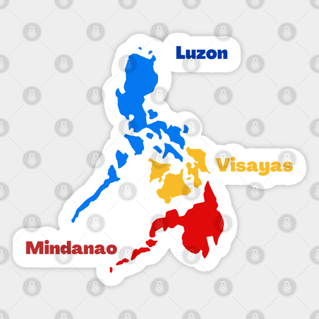 Philippine Map Luzon Visayas Mindanao Philippine Map Luzon Visayas Mindanao - Philippine Map - Sticker |  Teepublic Uk