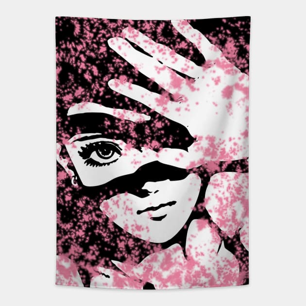 Punk Fashion Style Pink Glowing Girl Tapestry by Punk Fashion