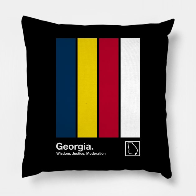 Georgia State Flag  // Original Minimalist Artwork Poster Design Pillow by DankFutura