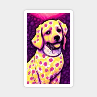 Flowery dog portrait Magnet