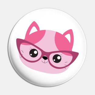 Pink Hipster Cat Pin