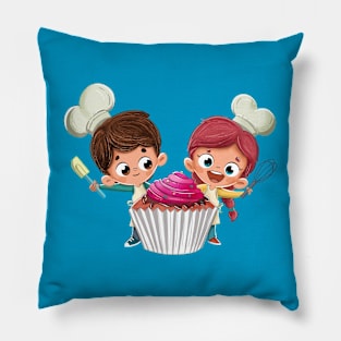 Niños con cupcake fotolia Pillow