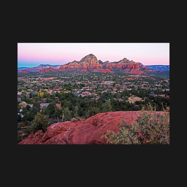 Looking down on Sedona from Airport Mesa Sunrise by WayneOxfordPh