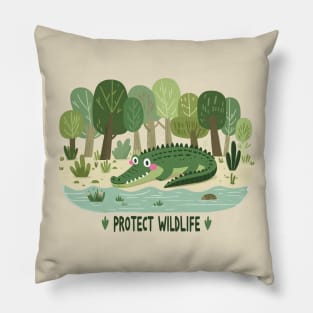 Crocodile Protect Wildlife Pillow