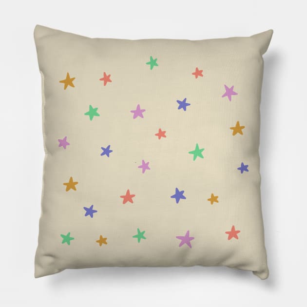 Dreamy stars in cream Pillow by Natalisa