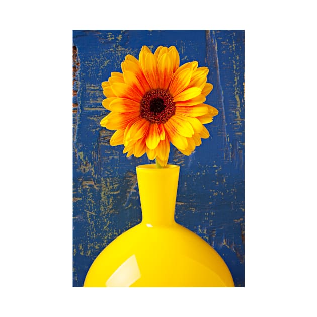 Gerbera Daisy In Yellow Vase by photogarry