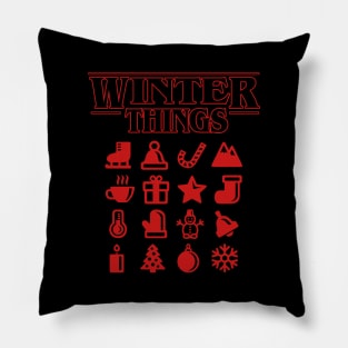 Winter Things Cool 80's Christmas Meme Pillow