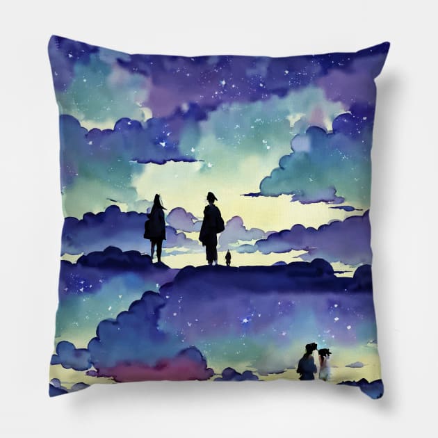 Dreamy cloud valley Pillow by Nyih