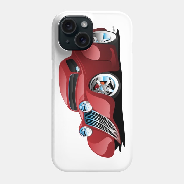 Red Hot Rod Restomod Custom Coupe Phone Case by hobrath