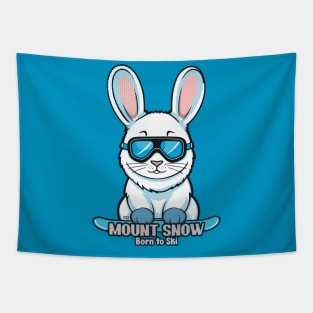 Cute Bunny Skiing Mount Snow Tapestry