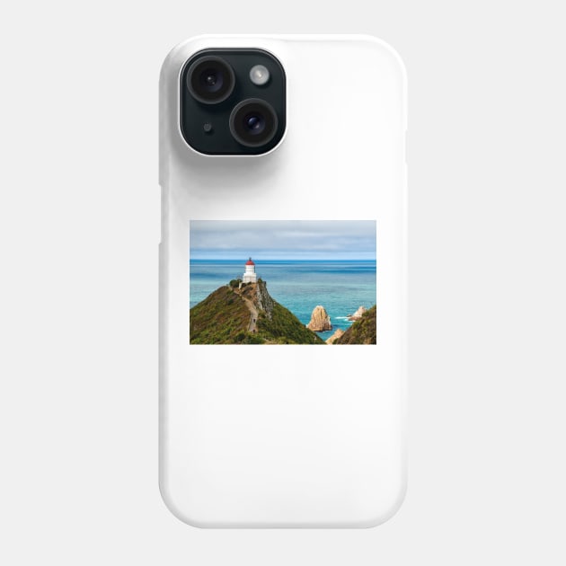 Nugget Point Lighthouse Phone Case by charlesk