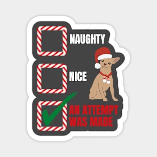 Naughty or Nice Christmas Chihuahua Dog Magnet