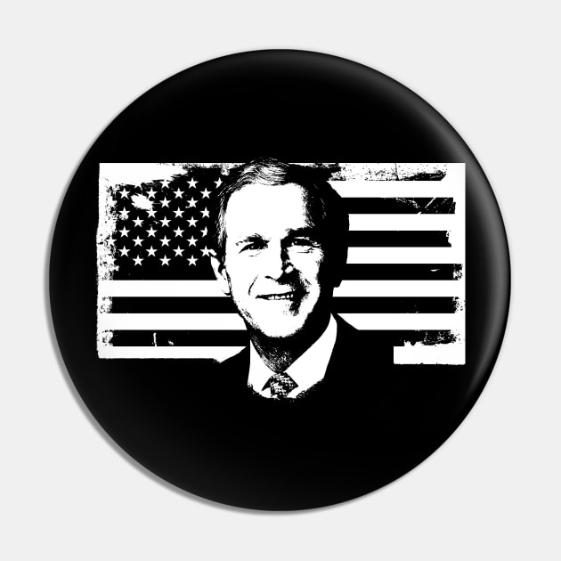 George W. Bush Portrait Pin by phatvo