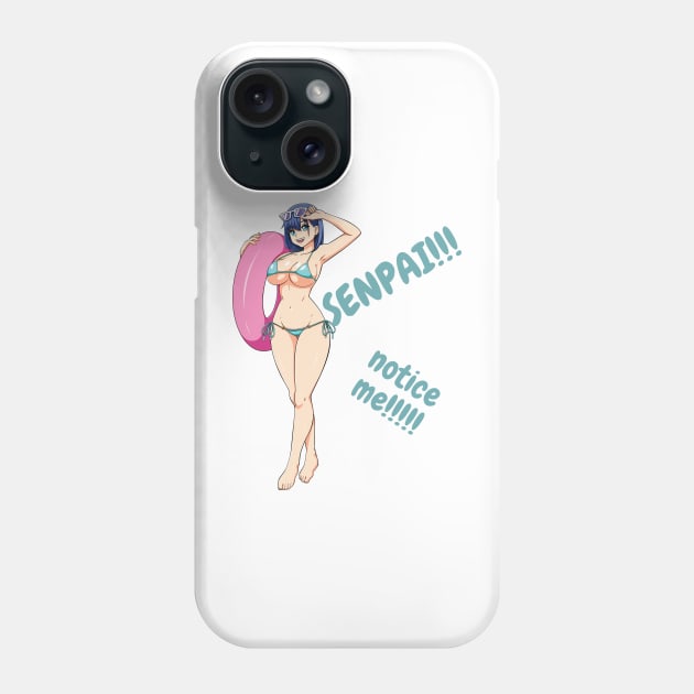 Notice me Senpai Phone Case by Weird Lines