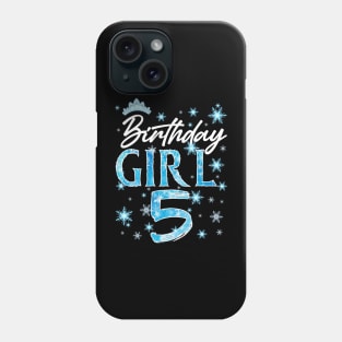 Winter Onederland 5th Birthday Girl Snowflake B-day Gift For Girls Kids Toddlers Phone Case