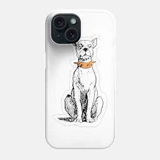 White stare dog posing for you or waiting for you Phone Case