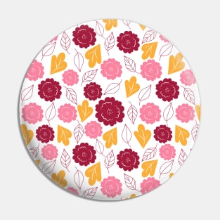 Flowers and Leaf Pattern Pin