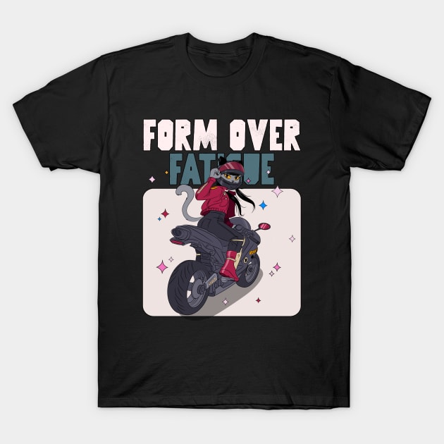 Form Over Fatigue Bike Ergonomics T-Shirt by Lamount Tees