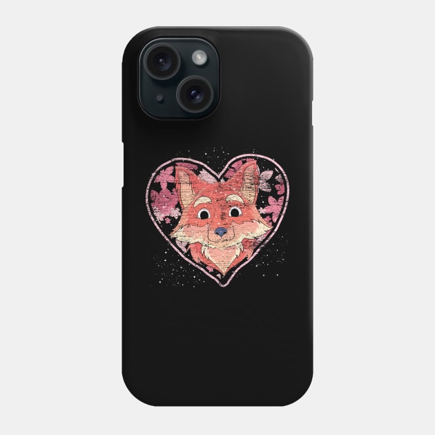 Forest Animal Lover Heart Wildlife Nature Cute Fox Phone Case by ShirtsShirtsndmoreShirts