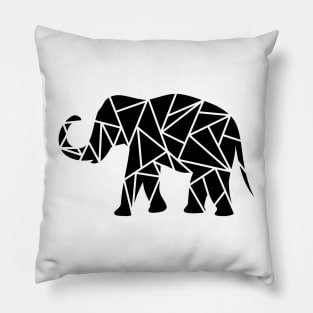 BLACK Animal Geometric Elephant. Pillow