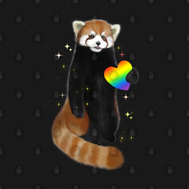 Cute red panda love magic by Meakm