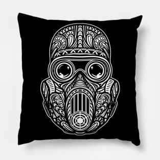 Gas Mask Tribal Pillow