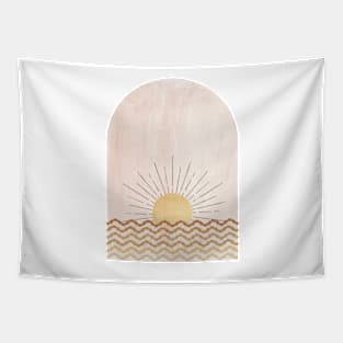 Abstract pixel sunset Tapestry