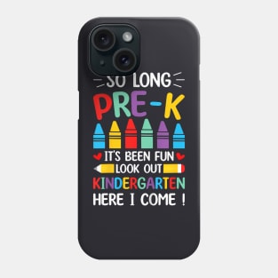 Kids So Long Pre K Graduation Kindergarten Here I Come 2024 Phone Case