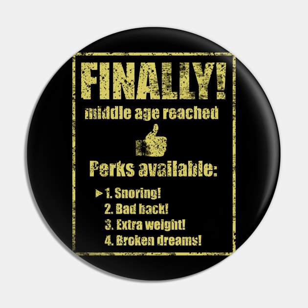 Middle Age Birthday Snoring Man Pin by PrintingJack